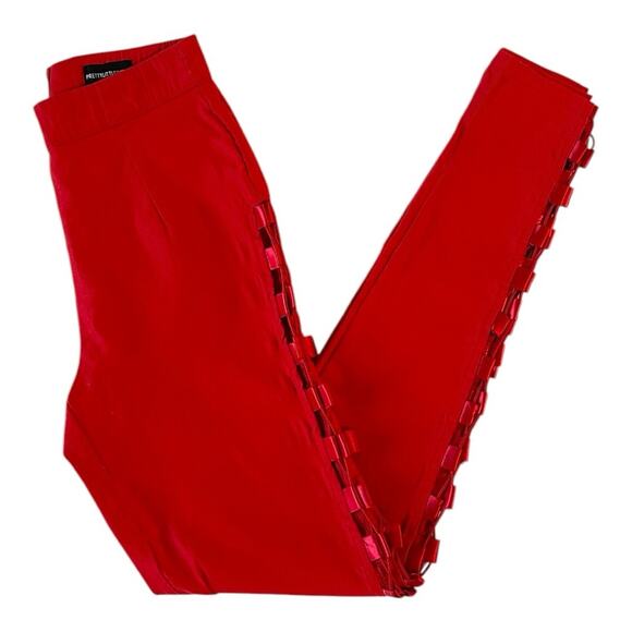 PrettyLittleThing Vibrant Red Pants - Picture 1 of 4